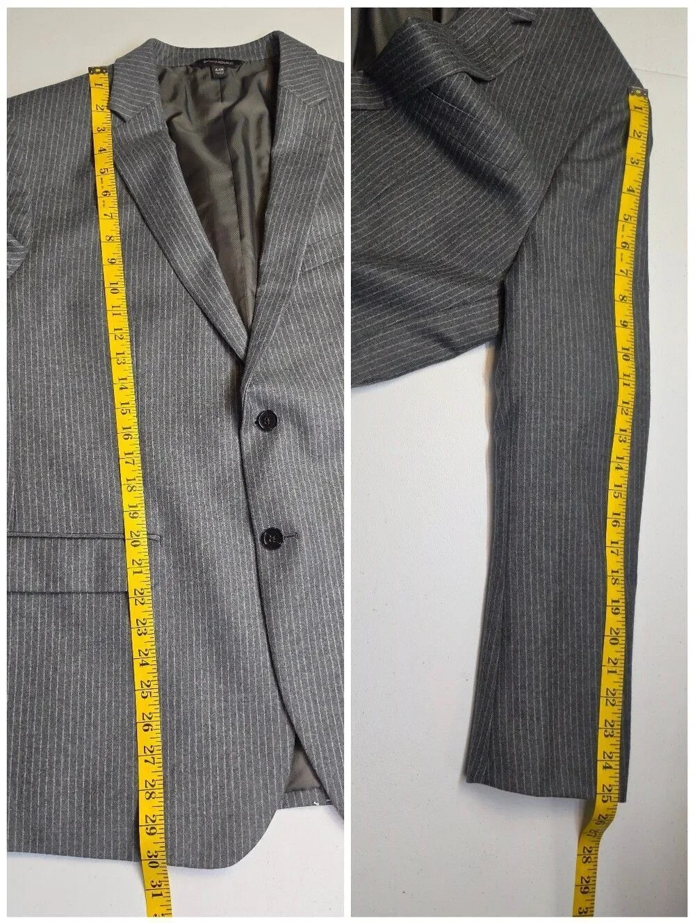Banana Republic Tessuto Marzotto Gray Pinstripe Suit Blazer Jacket Dress Pants